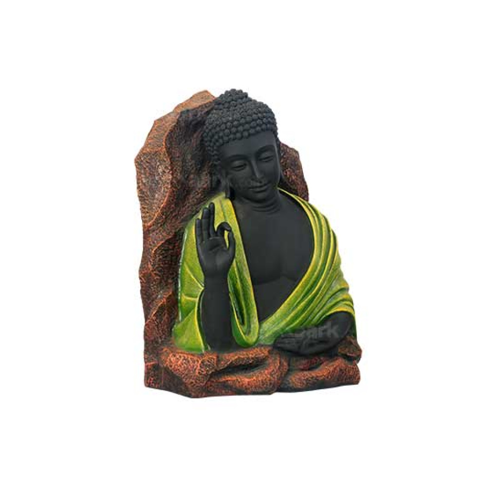 BUDHA STATUE-BLACK WITH GREEN