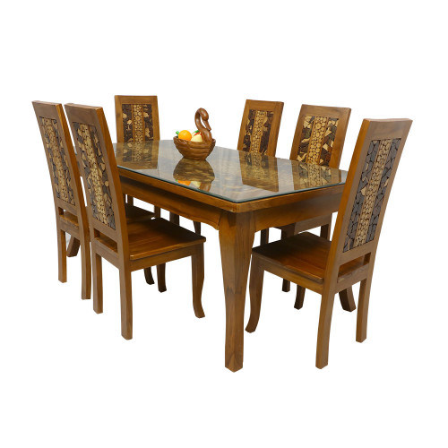 Coin Ceramic Wooden Dining Table