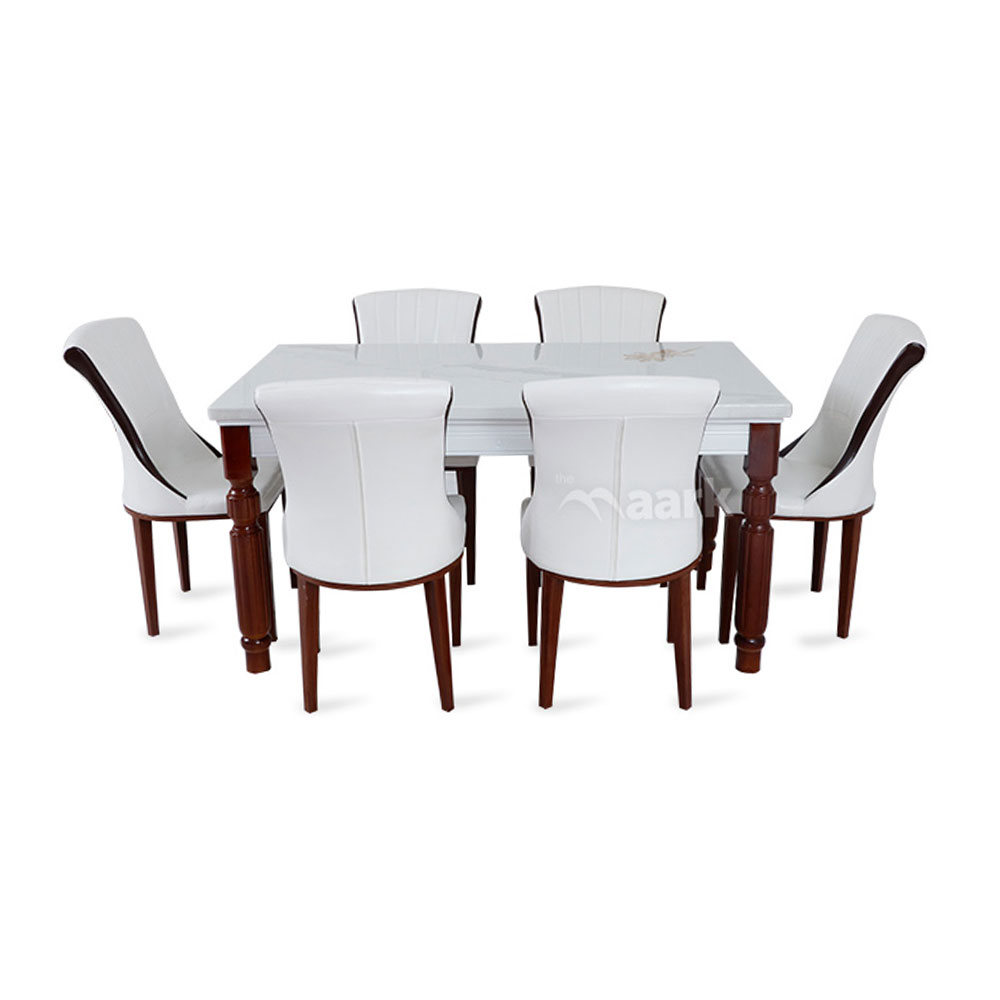 Rich Six Seater Marble Dining Table