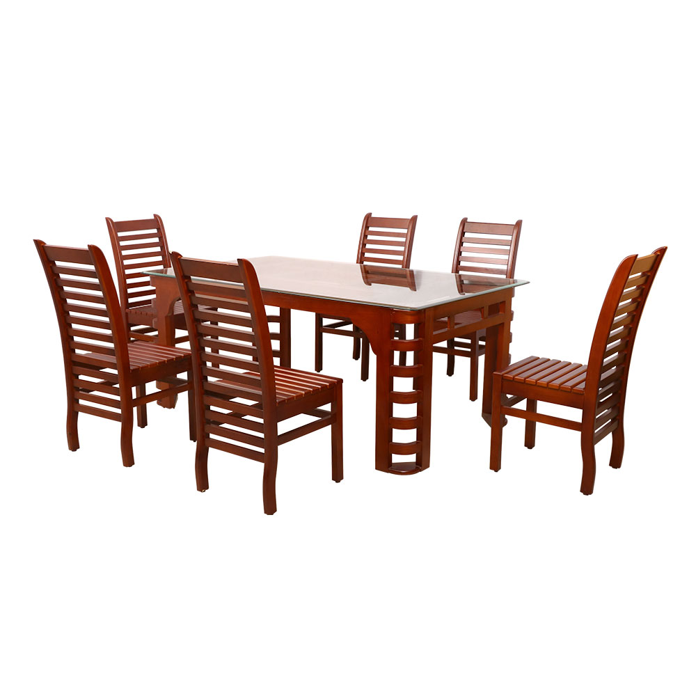 MAARK GLASS TOP 6 SEATER DINING SET 110-05 WL