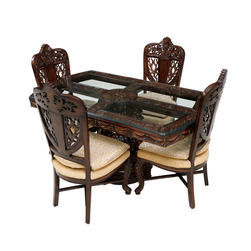 Wooden Six Seater Dining Table Set
