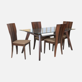 MAARK GLASS TOP 4 SEATER DINING SET 6470-3971Y HT