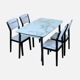 MAARK MARBLE TOP 4 SEATER DINING SET A03-026 HT
