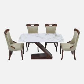 MAARK MARBLE TOP 4 SEATER DINING SET 308-601 HT