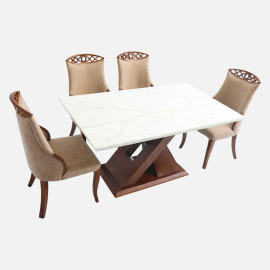 MAARK MARBLE TOP 4 SEATER DINING SET 613-3577-1-800 HT