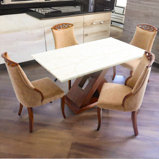 MAARK MARBLE TOP 4 SEATER DINING SET 613-3577-1-800 HT
