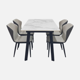 MAARK MARBLE TOP 4 SEATER DINING SET 906A-NEW STYLE HT