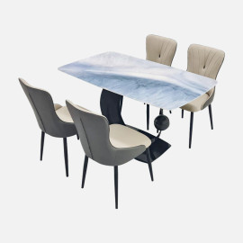 MAARK MARBLE TOP 4 SEATER DINING SET B81-A1 HT