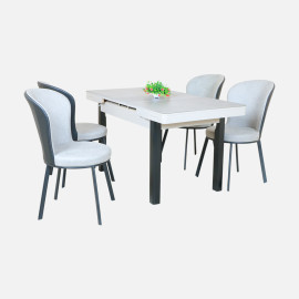 MAARK MARBLE TOP 4 SEATER DINING SET C32-203 HT