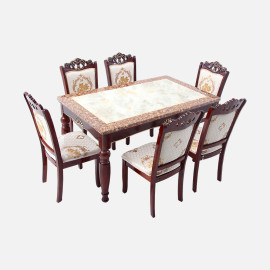 MAARK MARBLE TOP 6 SEATER DINING SET 167-F98 HT