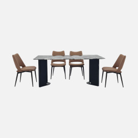 MAARK MARBLE TOP 6 SEATER DINING SET 501-B9-2214 HT