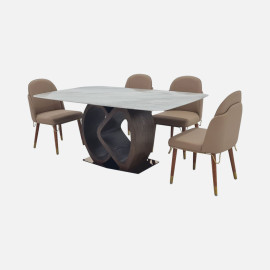 MAARK MARBLE TOP 6 SEATER DINING SET 673-P2 HT