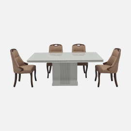 MAARK MARBLE TOP 6 SEATER DINING SET B6170-609-SELTO HT