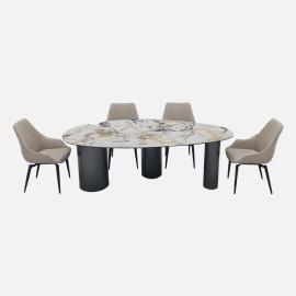 MAARK MARBLE TOP 6 SEATER DINING SET CT17-Y138 HT