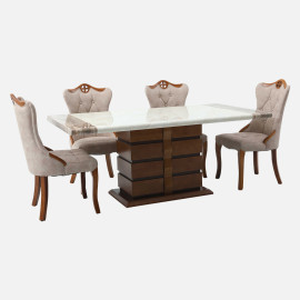 MAARK MARBLE TOP 8 SEATER DINING SET 1102-6145 HT