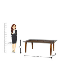 MAARK GLASS TOP 6 SEATER DINING SET C 6*3.5 RF