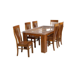 MAARK GLASS TOP 6 SEATER DINING SET COBRA RF