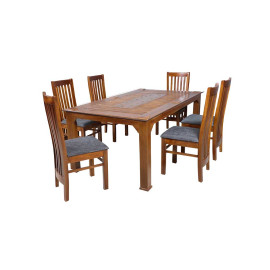 MAARK GLASS TOP 6 SEATER DINING SET HOLES 6*3.5 RF