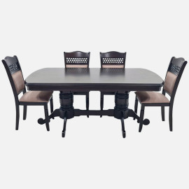 MAARK WOODEN TOP 6 SEATER DINING SET NICOLE-6302T-4348SC HT