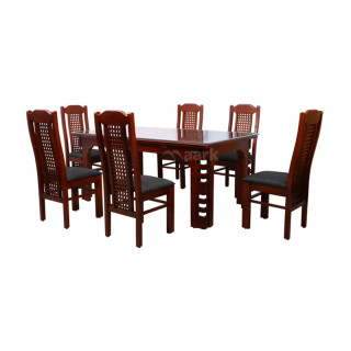 MAARK GLASS TOP 6 SEATER DINING SET 101-504 WL