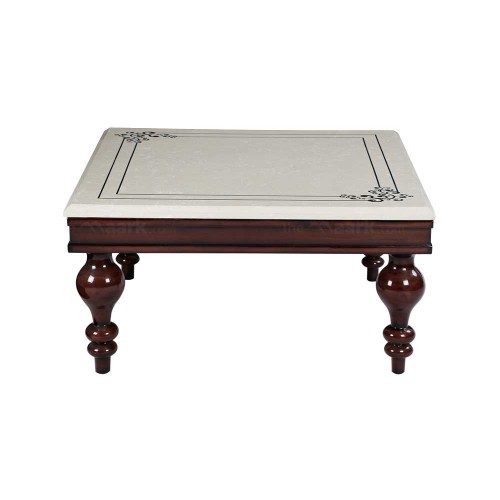 DL Marble Center Table in Brown and White Color