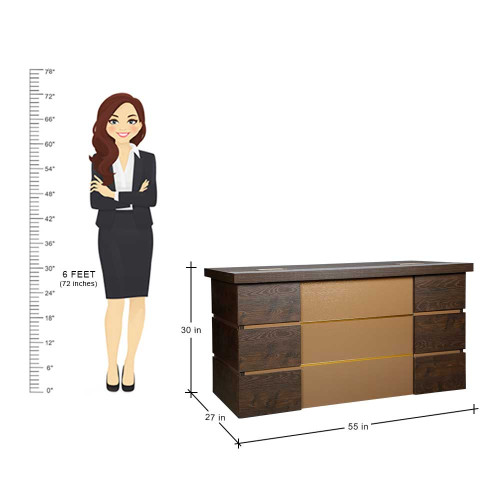 MAVI OFFICE TABLE IN SANDAL AND BROWN COLOR