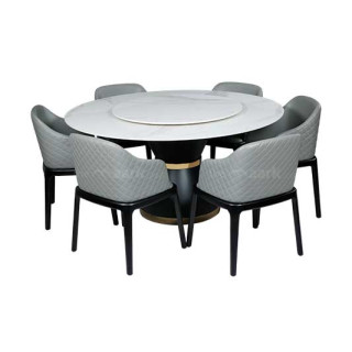 MAARK MARBLE TOP 6 SEATER DINING SET 150-A03 HT