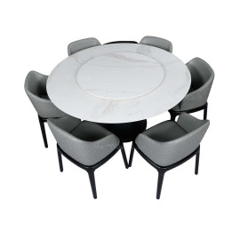 MAARK MARBLE TOP 6 SEATER DINING SET 150-A03 HT