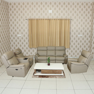 MAARK MOTORIZED RECLINER LEATHER SOFA SET (3R+2R+1R) EXCEL ARIES MALT COLOUR HT