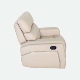 MAARK MANUAL RECLINER LEATHER SOFA SINGLE SEATER 9911 TL 1 CREAM COLOUR HT