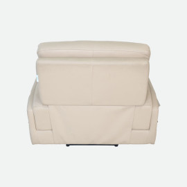MAARK MANUAL RECLINER LEATHER SOFA SINGLE SEATER 9911 TL 1 CREAM COLOUR HT