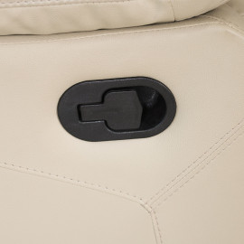 MAARK MANUAL RECLINER LEATHER SOFA SINGLE SEATER 1157 CREAM COLOUR HT