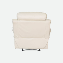 MAARK MANUAL RECLINER LEATHER SOFA SINGLE SEATER 1157 CREAM COLOUR HT