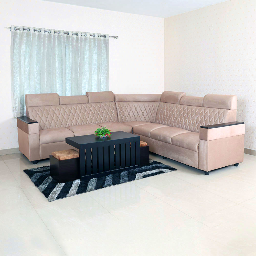MAARK FABRIC CORNER SOFA 6 SEATER IYARKAI