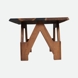 MAARK EPOXY COFFEE TABLE - TRANSPARENT BLACK TEAK AA