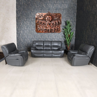 MAARK MANUAL RECLINER FABRIC SOFA SET (3R+1R+1R) 1882) GRAY COLOUR HT