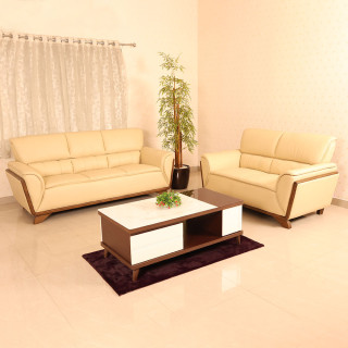 MAARK LEATHER SOFA SET (3+2) DARK MILKY HT