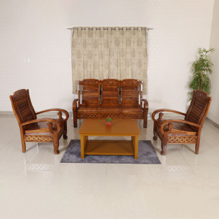 MAARK WOODEN SOFA SET (3+1+1) S-30 WCFA