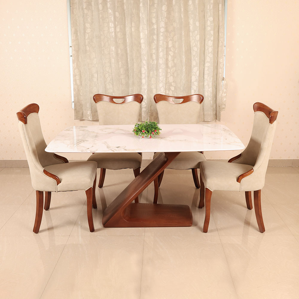 MAARK MARBLE TOP 4 SEATER DINING SET 308-601 HT