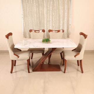 MAARK MARBLE TOP 4 SEATER DINING SET 308-601 HT