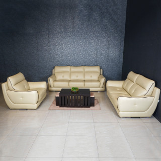 MAARK LEATHER SOFA SET (3+2+1) 7044 TL 4D MOCHA COLOUR HT