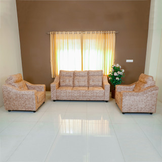 MAARK FABRIC SOFA SET (3+1+1) PLATINA HALF WHITE COLOUR