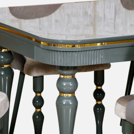 MAARK MARBLE TOP 6 SEATER DINING SET CAPELLA HT