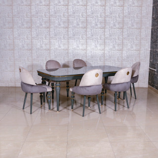 MAARK MARBLE TOP 6 SEATER DINING SET CAPELLA HT