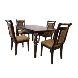 MAARK WOODEN TOP 4 SEATER DINING SET 240-242 (T435-242) HT