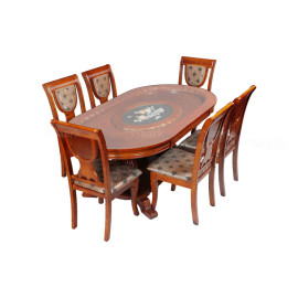 MAARK WOODEN TOP 6 SEATER DINING SET 618-902 HT