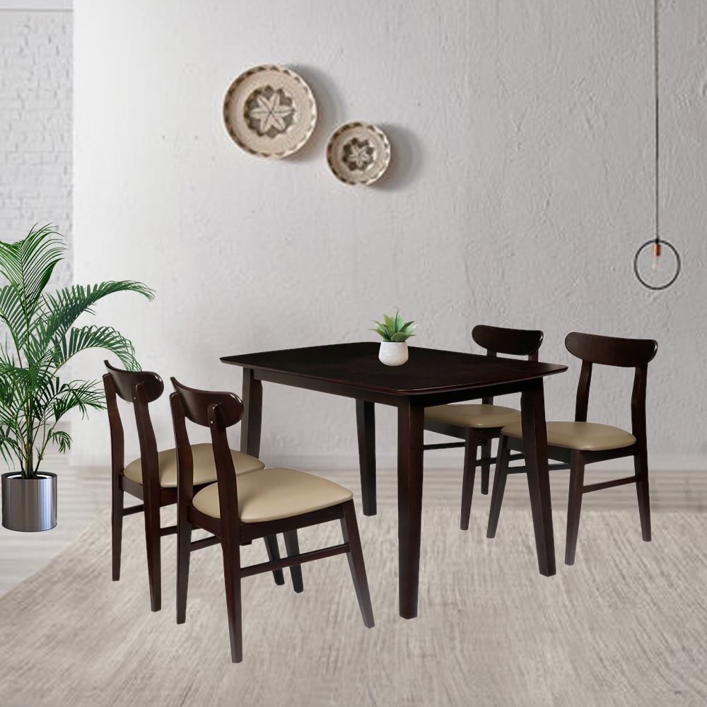 MAARK WOODEN TOP 4 SEATER DINING SET DODOT HT