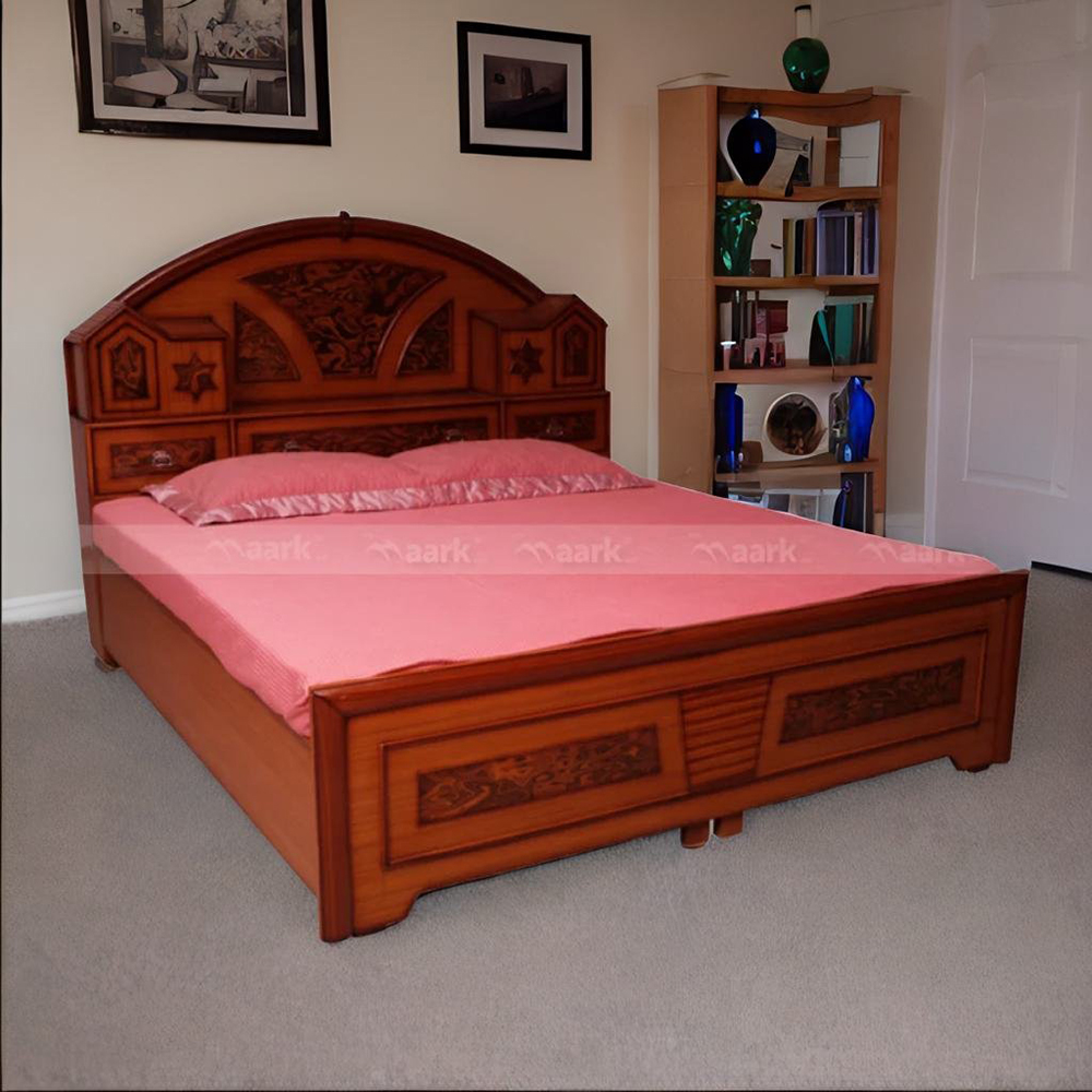 MAARK KING SIZE BED (6*6.25) HOUSE TEAK COLOUR