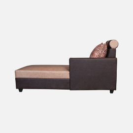 MAARK U SHAPE FABRIC CORNER SOFA 5 SEATER WITH DIWAN MAGAMERU BROWN COLOUR