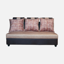 MAARK U SHAPE FABRIC CORNER SOFA 5 SEATER WITH DIWAN MAGAMERU BROWN COLOUR